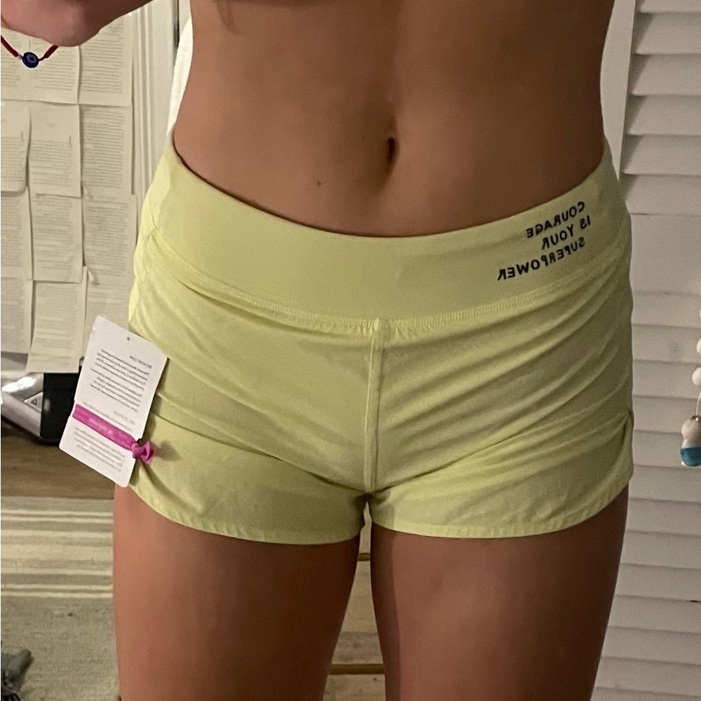 Workout shorts yellow speed up shorts